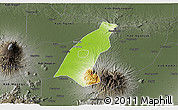 Physical 3D Map of Kab. Madiun, darken, semi-desaturated