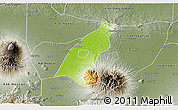 Physical 3D Map of Kab. Madiun, semi-desaturated