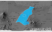 Political 3D Map of Kab. Madiun, darken, desaturated