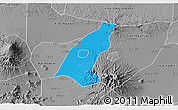 Political 3D Map of Kab. Madiun, desaturated