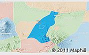 Political 3D Map of Kab. Madiun, lighten