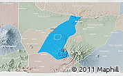 Political 3D Map of Kab. Madiun, lighten, semi-desaturated