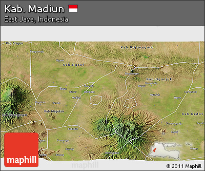 Satellite 3D Map of Kab. Madiun