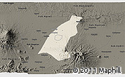 Shaded Relief 3D Map of Kab. Madiun, darken