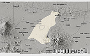 Shaded Relief 3D Map of Kab. Madiun, darken, semi-desaturated