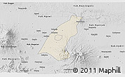 Shaded Relief 3D Map of Kab. Madiun, desaturated