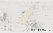 Shaded Relief 3D Map of Kab. Madiun, lighten, semi-desaturated