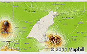 Shaded Relief 3D Map of Kab. Madiun, physical outside