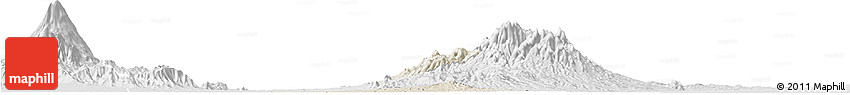 Shaded Relief Horizon Map of Kab. Madiun, lighten, desaturated