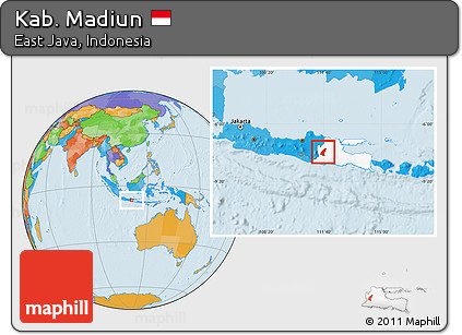Political Location Map of Kab. Madiun, highlighted parent region