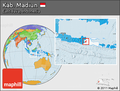 Political Location Map of Kab. Madiun, highlighted parent region