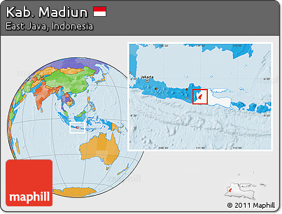 Political Location Map of Kab. Madiun, highlighted parent region