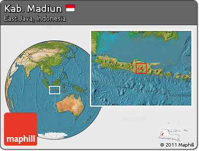 Satellite Location Map of Kab. Madiun