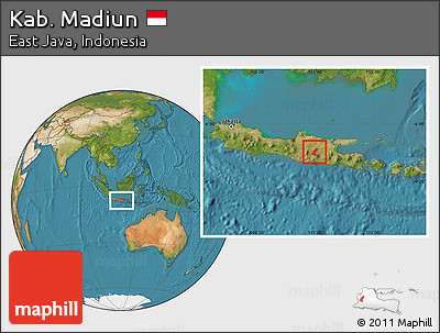Satellite Location Map of Kab. Madiun