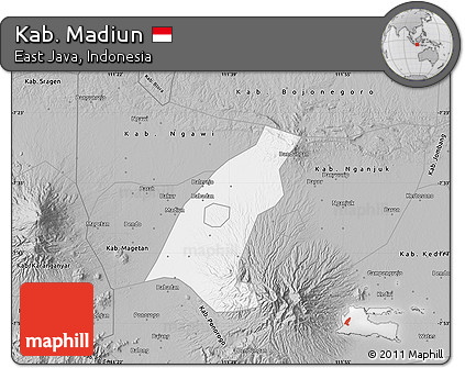 Gray Map of Kab. Madiun
