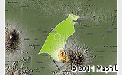 Physical Map of Kab. Madiun, darken, semi-desaturated