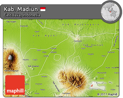 Physical Map of Kab. Madiun