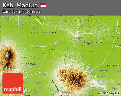 Physical Map of Kab. Madiun