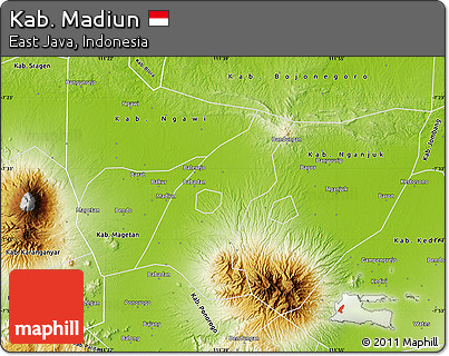 Physical Map of Kab. Madiun