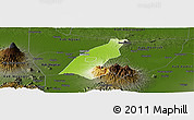 Physical Panoramic Map of Kab. Madiun, darken