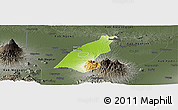 Physical Panoramic Map of Kab. Madiun, darken, semi-desaturated