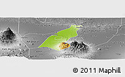 Physical Panoramic Map of Kab. Madiun, desaturated