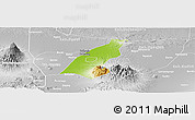 Physical Panoramic Map of Kab. Madiun, lighten, desaturated