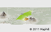 Physical Panoramic Map of Kab. Madiun, lighten, semi-desaturated