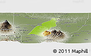 Physical Panoramic Map of Kab. Madiun, semi-desaturated