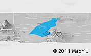 Political Panoramic Map of Kab. Madiun, lighten, desaturated