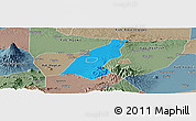 Political Panoramic Map of Kab. Madiun, semi-desaturated