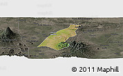 Satellite Panoramic Map of Kab. Madiun, darken, semi-desaturated