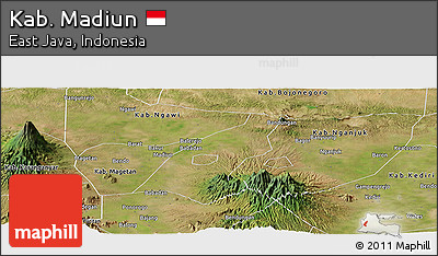 Satellite Panoramic Map of Kab. Madiun