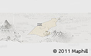 Shaded Relief Panoramic Map of Kab. Madiun, lighten, semi-desaturated