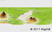 Shaded Relief Panoramic Map of Kab. Madiun, physical outside