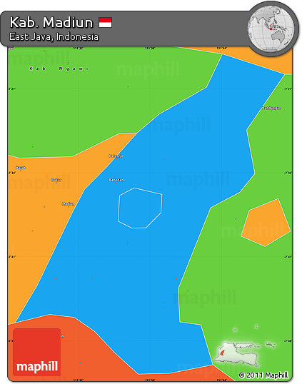 Political Simple Map of Kab. Madiun