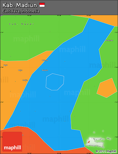 Political Simple Map of Kab. Madiun