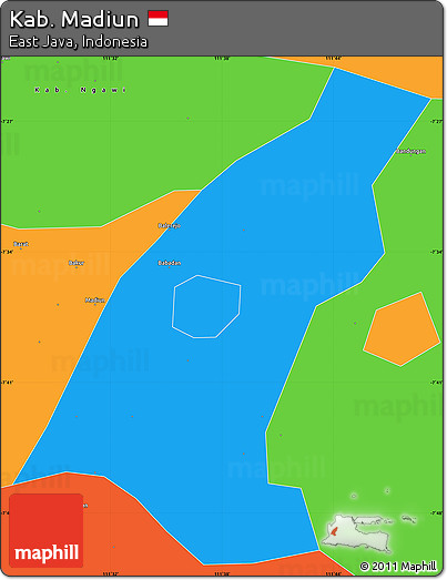 Political Simple Map of Kab. Madiun