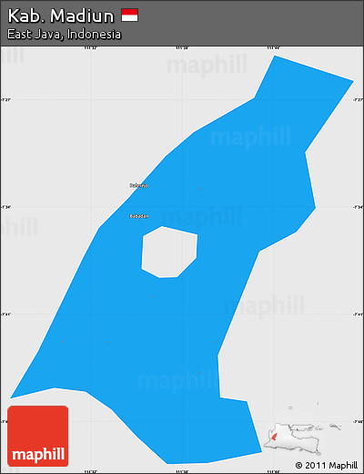 Political Simple Map of Kab. Madiun, single color outside