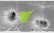 Physical 3D Map of Kab. Magetan, desaturated