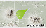 Physical 3D Map of Kab. Magetan, lighten, semi-desaturated