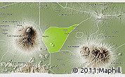 Physical 3D Map of Kab. Magetan, semi-desaturated
