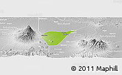 Physical Panoramic Map of Kab. Magetan, lighten, desaturated