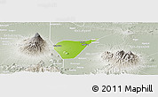 Physical Panoramic Map of Kab. Magetan, lighten, semi-desaturated