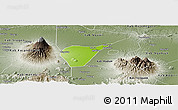 Physical Panoramic Map of Kab. Magetan, semi-desaturated