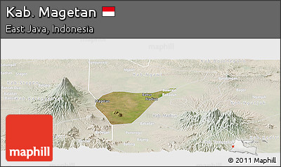 Satellite Panoramic Map of Kab. Magetan, lighten