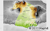Physical 3D Map of Kab. Malang, desaturated