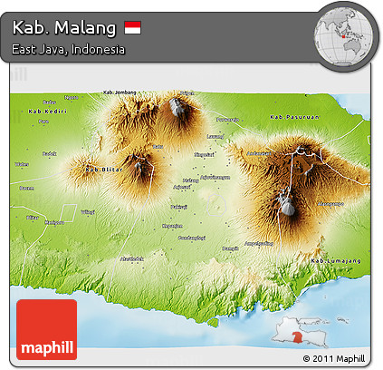Physical 3D Map of Kab. Malang