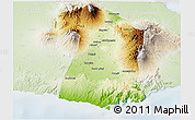 Physical 3D Map of Kab. Malang, lighten