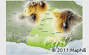 Physical 3D Map of Kab. Malang, semi-desaturated